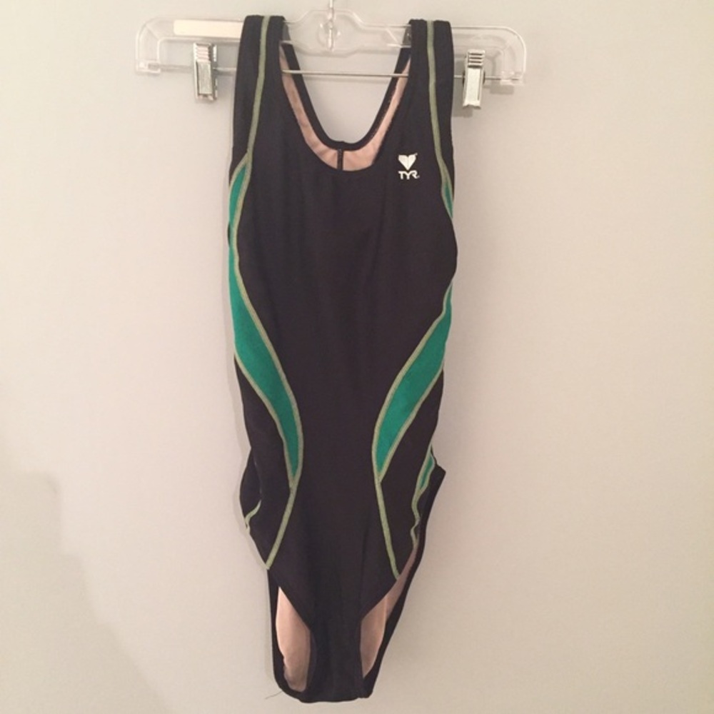 TYR Green & Black One Piece Swimsuit